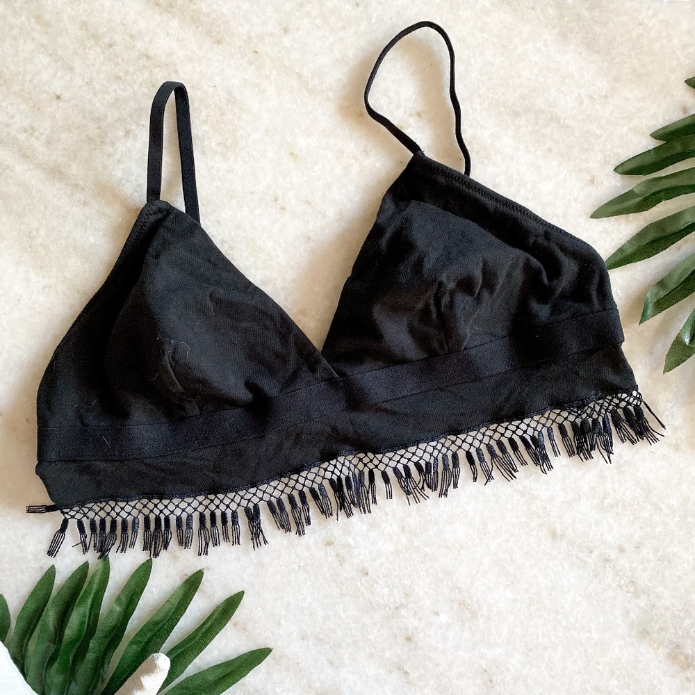 Jasmine & Ginger ▪️Black Boho Fringed Bralette